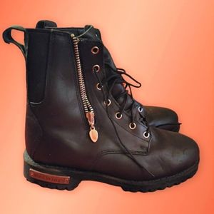 Red Wing Motorcycle Leather Boots 1668 Womens 8.5(9) Side Zip Biker Vibram Soles